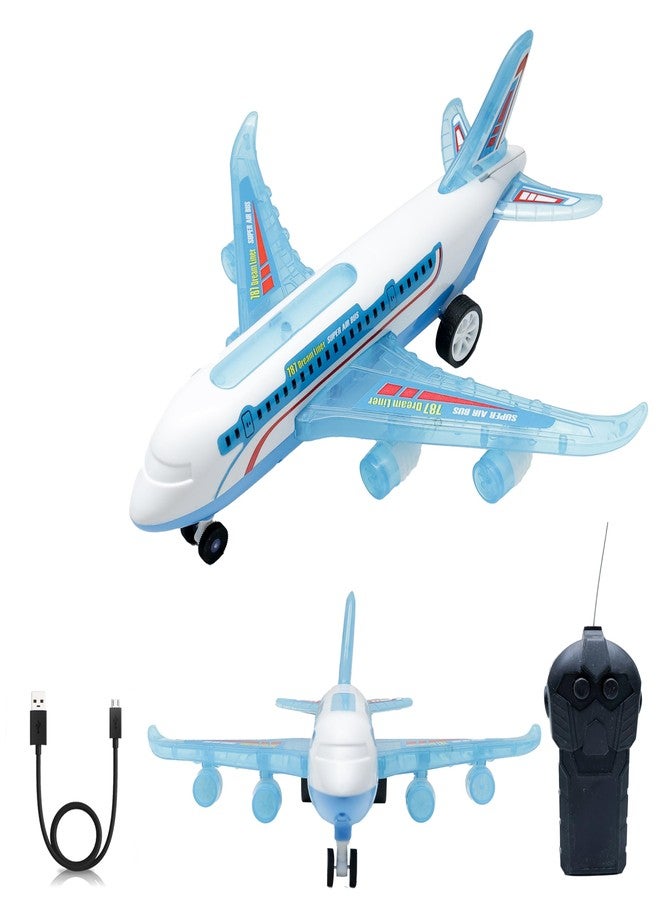 وندر لعبة طائرة التحكم عن بعد Wonder A-787، أضواء مثيرة لكامل الجسم وأصوات واقعية للأطفال (أزرق) - Image 1